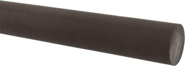Made in USA - 4' Long, 1-1/2" Diam, Acetal (PTFE-Filled) Plastic Rod - Brown - Industrial Tool & Supply