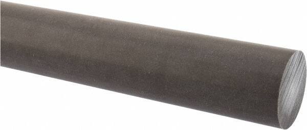 Made in USA - 1' Long, 1-3/4" Diam, Acetal (PTFE-Filled) Plastic Rod - Brown - Industrial Tool & Supply