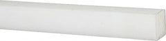 Made in USA - 2' x 3/8" x 3/8" Natural (Color) Acetal Square Bar - Industrial Tool & Supply