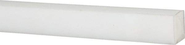 Made in USA - 2 Ft. Long x 3/4 Inch Wide x 3/4 Inch High, Acetal, Square Plastic Bar - Natural - Industrial Tool & Supply