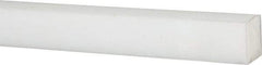 Made in USA - 4 Ft. Long x 1/4 Inch Wide x 1/4 Inch High, Acetal, Square Plastic Bar - Natural - Industrial Tool & Supply