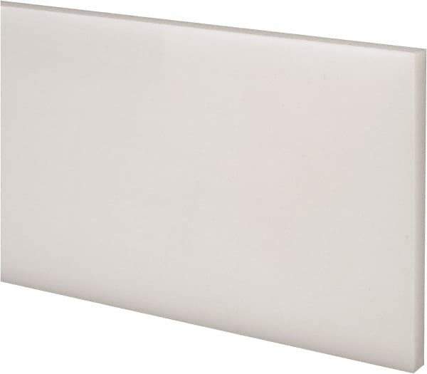 Made in USA - 4 Ft. Long x 4 Inch Wide x 1/8 Inch High, Acetal, Rectangular Plastic Bar - Natural - Industrial Tool & Supply