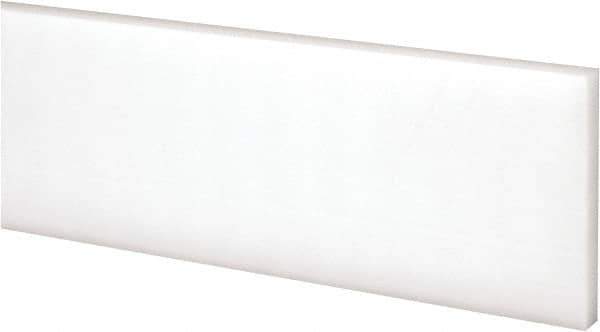 Made in USA - 2 Ft. Long x 2 Inch Wide x 1/4 Inch High, Acetal, Rectangular Plastic Bar - Natural - Industrial Tool & Supply
