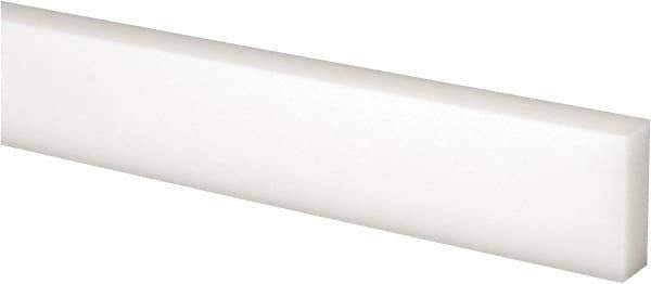 Made in USA - 2 Ft. Long x 1 Inch Wide x 3/8 Inch High, Acetal, Rectangular Plastic Bar - Natural - Industrial Tool & Supply