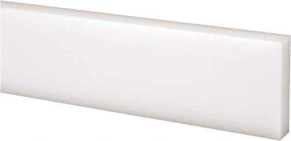 Made in USA - 4 Ft. Long x 1-1/2 Inch Wide x 3/8 Inch High, Acetal, Rectangular Plastic Bar - Natural - Industrial Tool & Supply