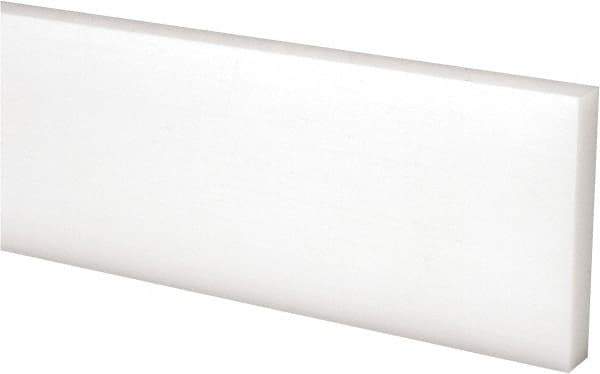 Made in USA - 4 Ft. Long x 2 Inch Wide x 3/8 Inch High, Acetal, Rectangular Plastic Bar - Natural - Industrial Tool & Supply