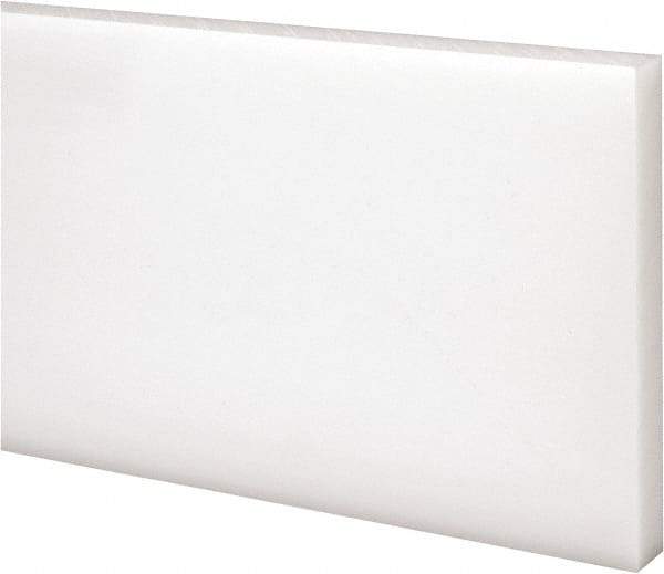 Made in USA - 1 Ft. Long x 3 Inch Wide x 3/8 Inch High, Acetal, Rectangular Plastic Bar - Natural - Industrial Tool & Supply