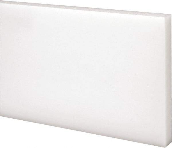 Made in USA - 2 Ft. Long x 3 Inch Wide x 3/8 Inch High, Acetal, Rectangular Plastic Bar - Natural - Industrial Tool & Supply