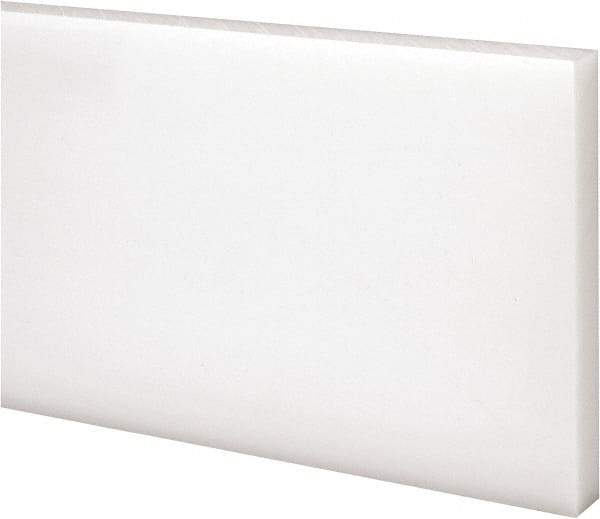 Made in USA - 4 Ft. Long x 3 Inch Wide x 3/8 Inch High, Acetal, Rectangular Plastic Bar - Natural - Industrial Tool & Supply