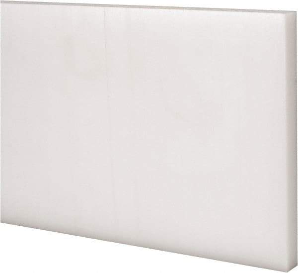 Made in USA - 1 Ft. Long x 4 Inch Wide x 3/8 Inch High, Acetal, Rectangular Plastic Bar - Natural - Industrial Tool & Supply