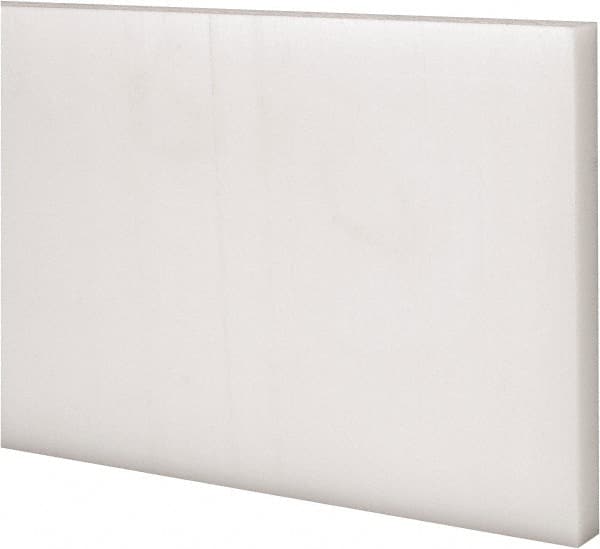 Made in USA - 2' x 4" x 3/8" Natural (Color) Acetal Rectangular Bar - Industrial Tool & Supply