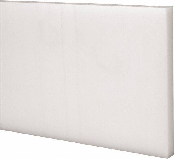 Made in USA - 4 Ft. Long x 4 Inch Wide x 3/8 Inch High, Acetal, Rectangular Plastic Bar - Natural - Industrial Tool & Supply