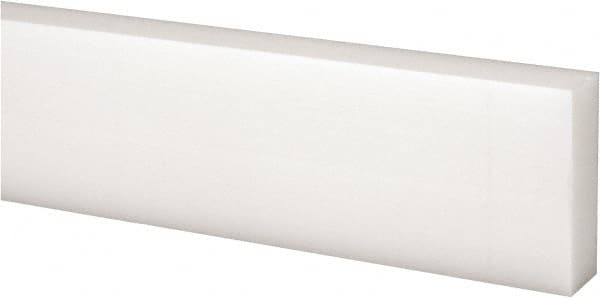 Made in USA - 1' x 1-1/2" x 1/2" Natural (Color) Acetal Rectangular Bar - Industrial Tool & Supply