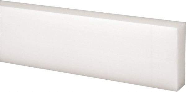 Made in USA - 2 Ft. Long x 1-1/2 Inch Wide x 1/2 Inch High, Acetal, Rectangular Plastic Bar - Natural - Industrial Tool & Supply
