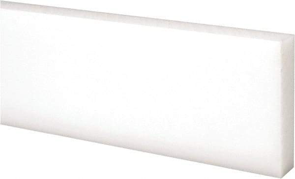 Made in USA - 2 Ft. Long x 2 Inch Wide x 1/2 Inch High, Acetal, Rectangular Plastic Bar - Natural - Industrial Tool & Supply
