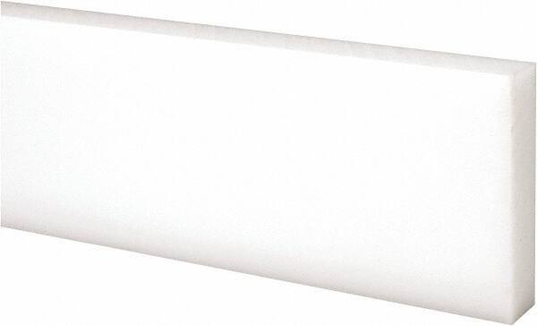 Made in USA - 4 Ft. Long x 2 Inch Wide x 1/2 Inch High, Acetal, Rectangular Plastic Bar - Natural - Industrial Tool & Supply