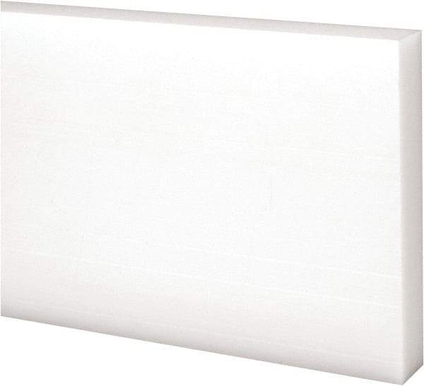 Made in USA - 1 Ft. Long x 3 Inch Wide x 1/2 Inch High, Acetal, Rectangular Plastic Bar - Natural - Industrial Tool & Supply