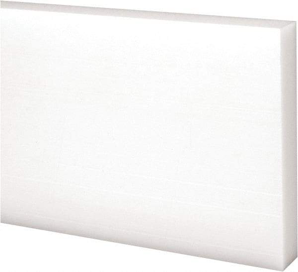 Made in USA - 2 Ft. Long x 3 Inch Wide x 1/2 Inch High, Acetal, Rectangular Plastic Bar - Natural - Industrial Tool & Supply
