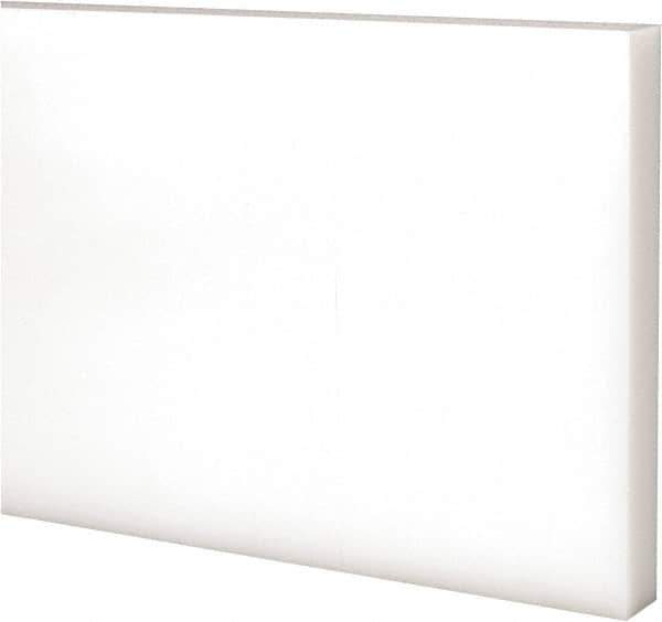 Made in USA - 2 Ft. Long x 4 Inch Wide x 1/2 Inch High, Acetal, Rectangular Plastic Bar - Natural - Industrial Tool & Supply