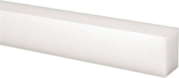 Made in USA - 1 Ft. Long x 1 Inch Wide x 3/4 Inch High, Acetal, Rectangular Plastic Bar - Natural - Industrial Tool & Supply