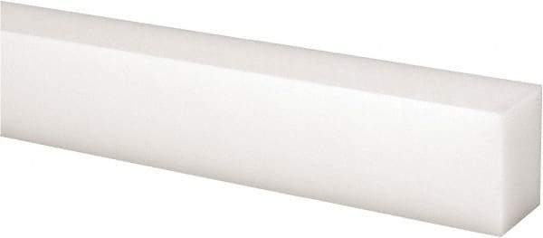 Made in USA - 4 Ft. Long x 1 Inch Wide x 3/4 Inch High, Acetal, Rectangular Plastic Bar - Natural - Industrial Tool & Supply