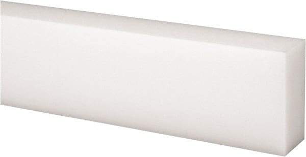 Made in USA - 4 Ft. Long x 1-1/2 Inch Wide x 3/4 Inch High, Acetal, Rectangular Plastic Bar - Natural - Industrial Tool & Supply