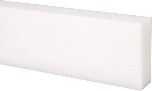 Made in USA - 4 Ft. Long x 2 Inch Wide x 3/4 Inch High, Acetal, Rectangular Plastic Bar - Natural - Industrial Tool & Supply