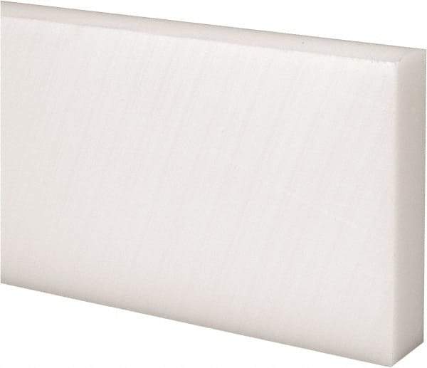 Made in USA - 2 Ft. Long x 3 Inch Wide x 3/4 Inch High, Acetal, Rectangular Plastic Bar - Natural - Industrial Tool & Supply