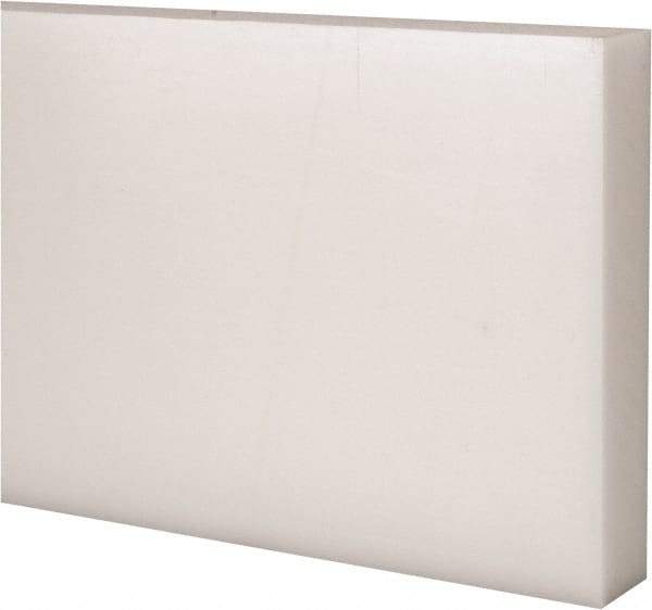 Made in USA - 4 Ft. Long x 4 Inch Wide x 3/4 Inch High, Acetal, Rectangular Plastic Bar - Natural - Industrial Tool & Supply