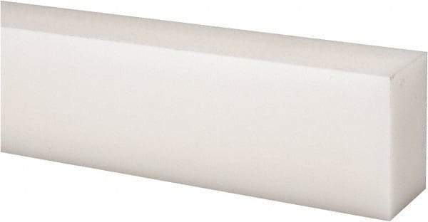Made in USA - 1 Ft. Long x 1-1/2 Inch Wide x 1 Inch High, Acetal, Rectangular Plastic Bar - Natural - Industrial Tool & Supply