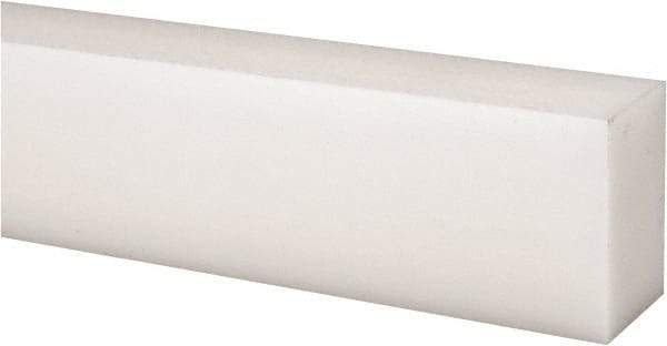 Made in USA - 2 Ft. Long x 1-1/2 Inch Wide x 1 Inch High, Acetal, Rectangular Plastic Bar - Natural - Industrial Tool & Supply