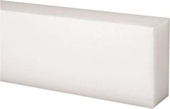 Made in USA - 1 Ft. Long x 2 Inch Wide x 1 Inch High, Acetal, Rectangular Plastic Bar - Natural - Industrial Tool & Supply