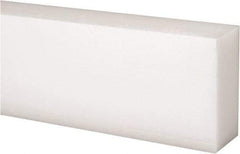 Made in USA - 4 Ft. Long x 2 Inch Wide x 1 Inch High, Acetal, Rectangular Plastic Bar - Natural - Industrial Tool & Supply