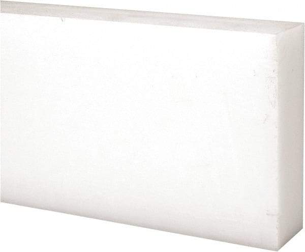 Made in USA - 1 Ft. Long x 3 Inch Wide x 1 Inch High, Acetal, Rectangular Plastic Bar - Natural - Industrial Tool & Supply