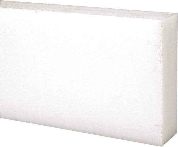 Made in USA - 2 Ft. Long x 3 Inch Wide x 1 Inch High, Acetal, Rectangular Plastic Bar - Natural - Industrial Tool & Supply