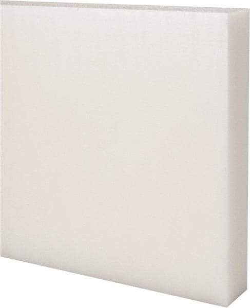 Made in USA - 2 Ft. Long x 6 Inch Wide x 1 Inch High, Acetal, Rectangular Plastic Bar - Natural - Industrial Tool & Supply