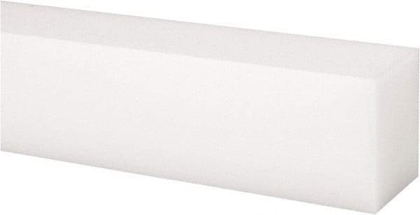 Made in USA - 1 Ft. Long x 1-1/2 Inch Wide x 1-1/4 Inch High, Acetal, Rectangular Plastic Bar - Natural - Industrial Tool & Supply