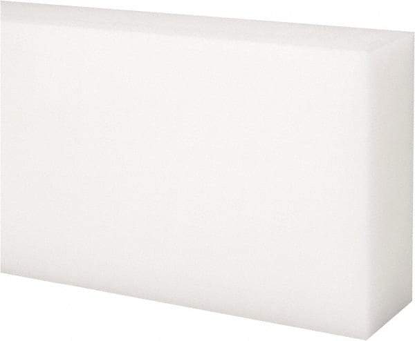 Made in USA - 1 Ft. Long x 3 Inch Wide x 1-1/4 Inch High, Acetal, Rectangular Plastic Bar - Natural - Industrial Tool & Supply