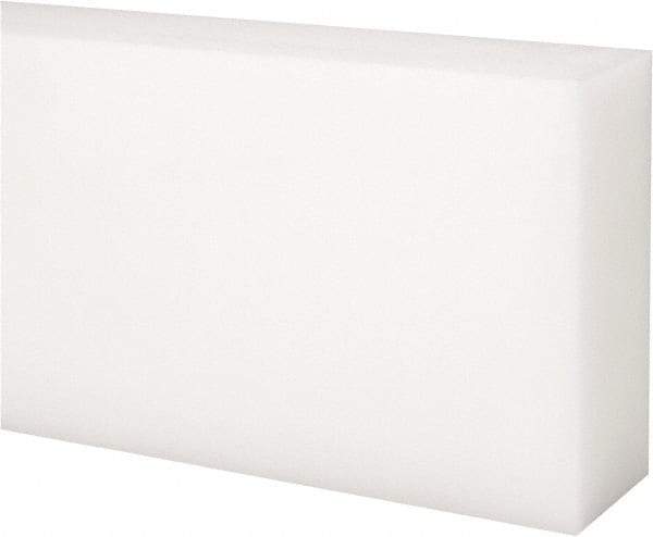 Made in USA - 2 Ft. Long x 3 Inch Wide x 1-1/4 Inch High, Acetal, Rectangular Plastic Bar - Natural - Industrial Tool & Supply