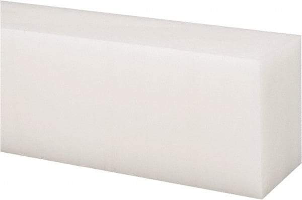 Made in USA - 2 Ft. Long x 2 Inch Wide x 1-1/2 Inch High, Acetal, Rectangular Plastic Bar - Natural - Industrial Tool & Supply
