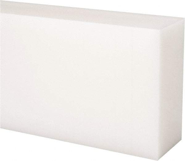 Made in USA - 2 Ft. Long x 3 Inch Wide x 1-1/2 Inch High, Acetal, Rectangular Plastic Bar - Natural - Industrial Tool & Supply