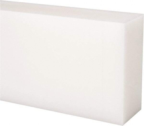 Made in USA - 4 Ft. Long x 3 Inch Wide x 1-1/2 Inch High, Acetal, Rectangular Plastic Bar - Natural - Industrial Tool & Supply
