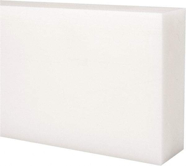 Made in USA - 1 Ft. Long x 4 Inch Wide x 1-1/2 Inch High, Acetal, Rectangular Plastic Bar - Natural - Industrial Tool & Supply