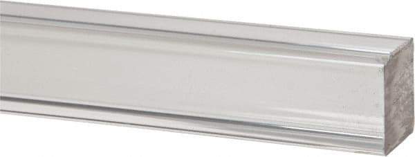 Made in USA - 6 Ft. Long x 1/2 Inch Wide x 1/2 Inch High, Acrylic, Square Plastic Bar - Extruded Acrylic, Clear - Industrial Tool & Supply
