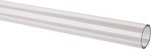 Made in USA - 1 Inch Outside Diameter x 6 Ft. Long, Plastic Round Tube - Acrylic - Industrial Tool & Supply