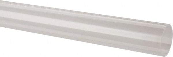 Made in USA - 1-1/4 Inch Outside Diameter x 6 Ft. Long, Plastic Round Tube - Acrylic - Industrial Tool & Supply