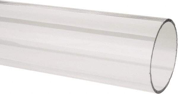 Made in USA - 3 Inch Outside Diameter x 6 Ft. Long, Plastic Round Tube - Acrylic - Industrial Tool & Supply