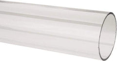 Made in USA - 3 Inch Outside Diameter x 6 Ft. Long, Plastic Round Tube - Acrylic - Industrial Tool & Supply