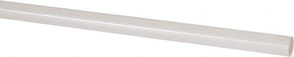 Made in USA - 4' Long, 3/8" Diam, PVDF Plastic Rod - White - Industrial Tool & Supply