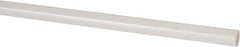 Made in USA - 4' Long, 3/8" Diam, PVDF Plastic Rod - White - Industrial Tool & Supply